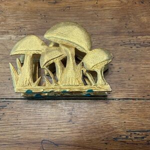 MCM Vintage Bucklers Gilt Gold Mushroom Gothic Fairycore Napkin Holder